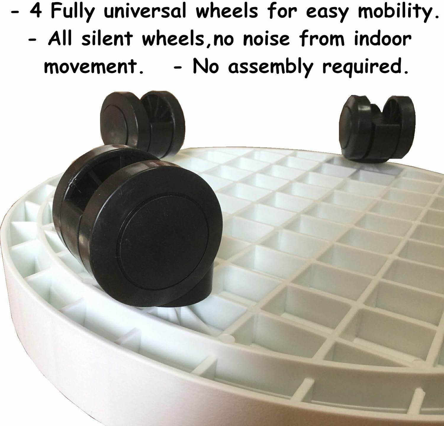 WanderingDonkey 2 Pack of 9.8 Inch Heavy Duty Plant Caddy with Wheels,Rolling Plant Stand Pot Trolley, Potted Flower Mover Dolly with Casters Round Coaster for Indoor Outdoor, White