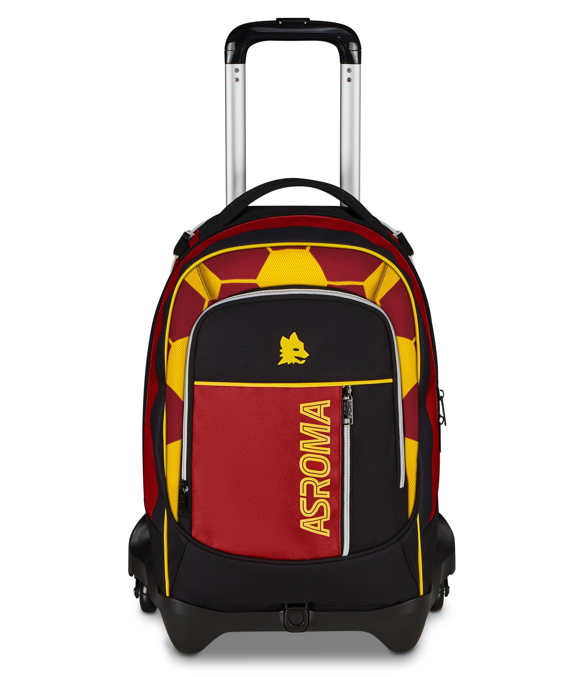Seven Trolley Scuola Jack 3 Ruote Roma, Nero, 33 L, Scomponibile, Cross-over System, 3 in 1, Uso Zaino, Tasca frontale, Scuola elementare e media, Bambino, Ragazzo, Calcio, Prodotto ufficiale