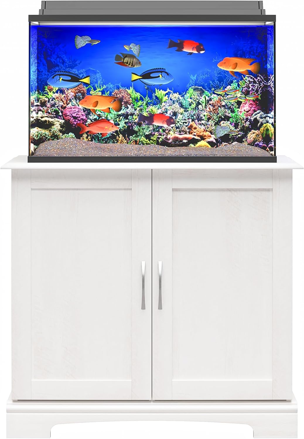 Flipper by Ollie & Hutch Harbor 29-37 Gallon Aquarium or Terrarium Stand, Ivory Oak