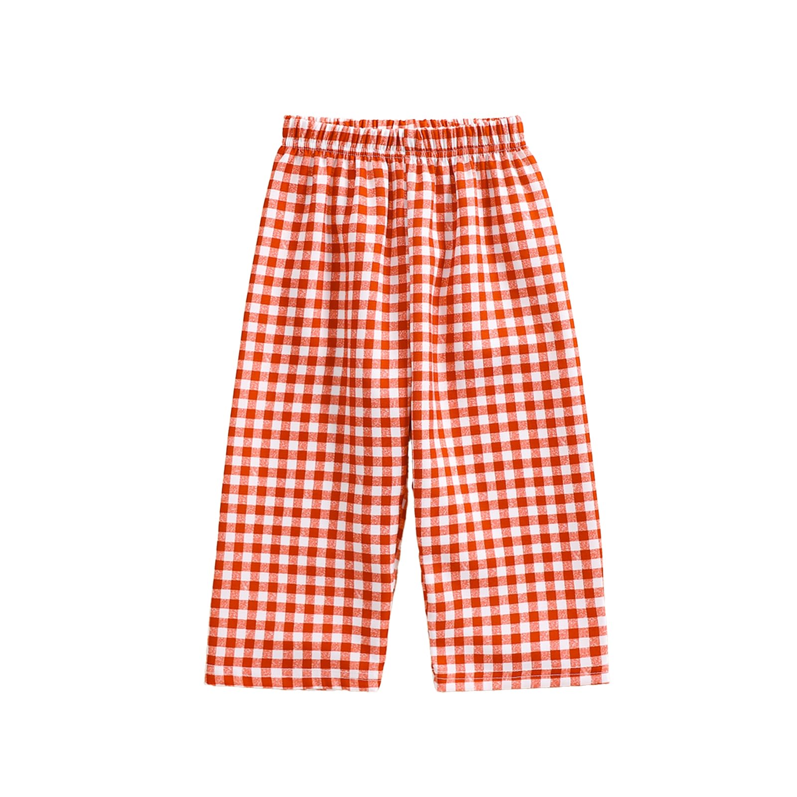 Toddler Baby Boys Girls Plaid Wide Leg Pants Loose High Waist Buffalo Plaid Sweatpants Trousers Baby Casual Bottoms (Red, 9-12 Months)