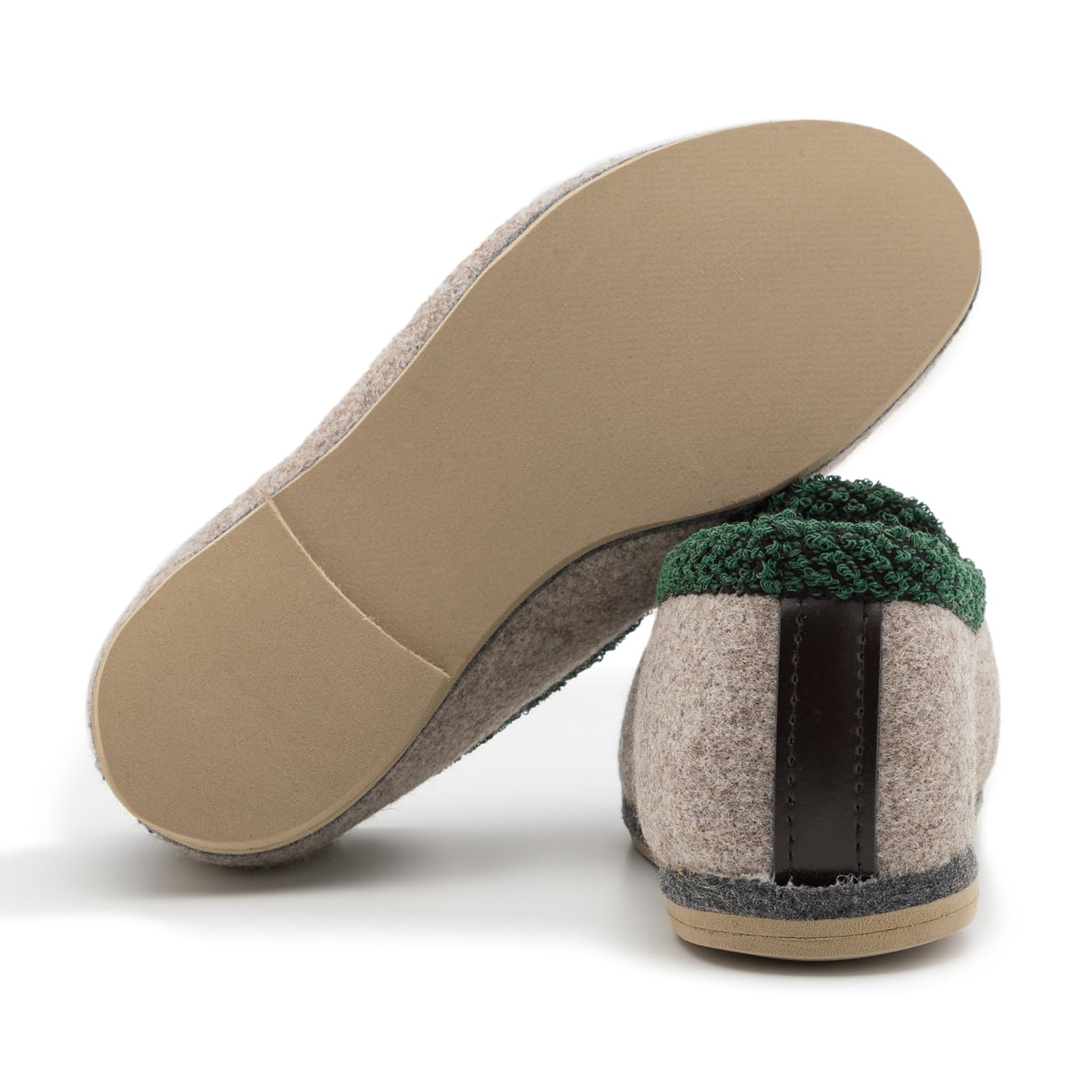 Pantoffelmann Filzpantoffeln aus 70% Wolle mit Gummisohle, Grau, Gr. 43