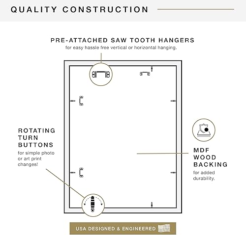 Vista 295 de MCS Studio Gallery Marco para póster de 16 x 24 pulgadas, imitación de veta de madera de color negro, colgar en horizontal o vertical, grande