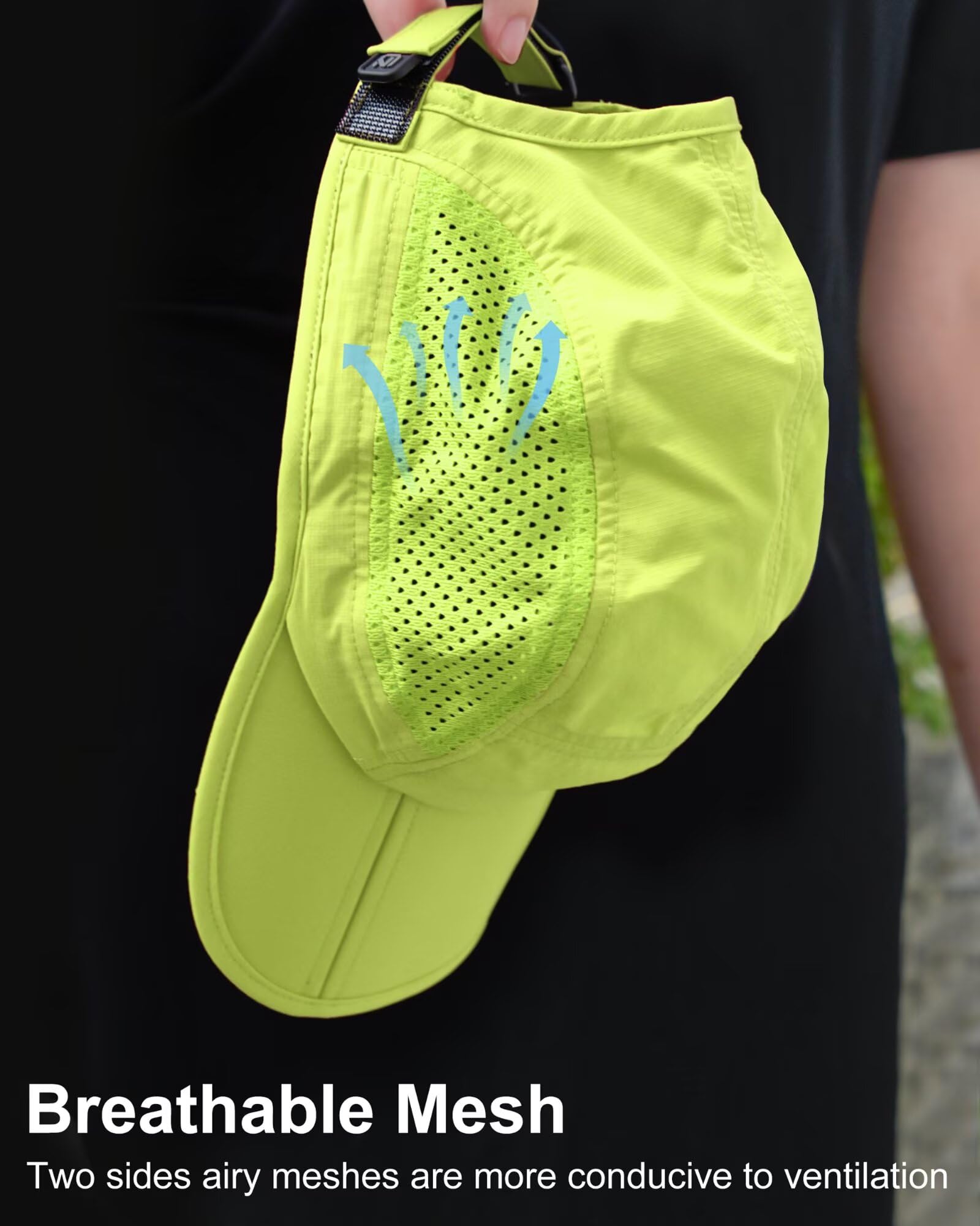 GADIEMKENSD Folding Outdoor Hat UPF 50+ Sun Protection Mesh Sport Hat - 5