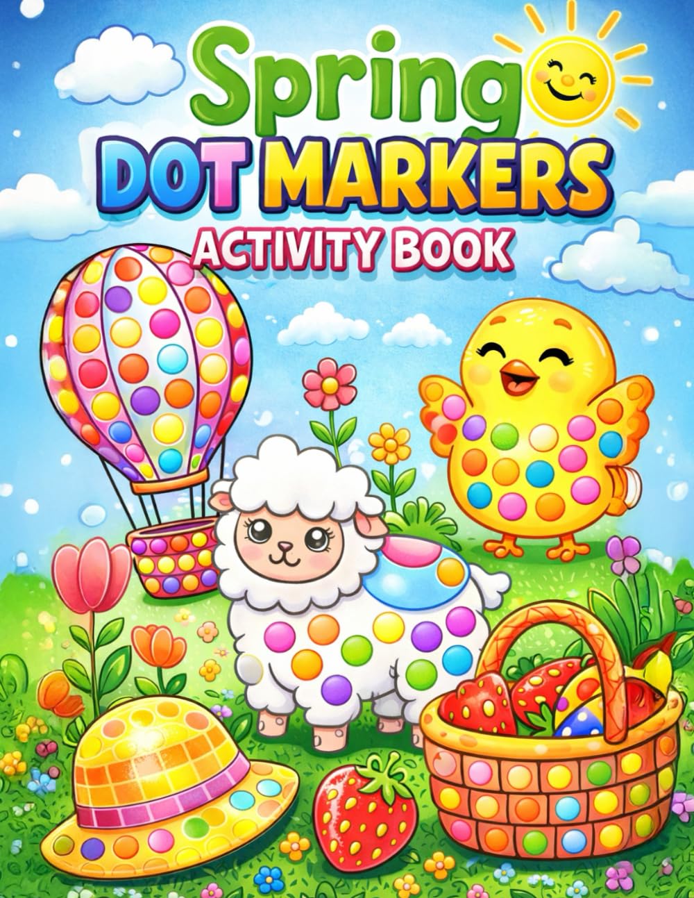 Spring Dot Markers Activity Book | 55 Big Dot Coloring Pages for Toddlers & Preschoolers