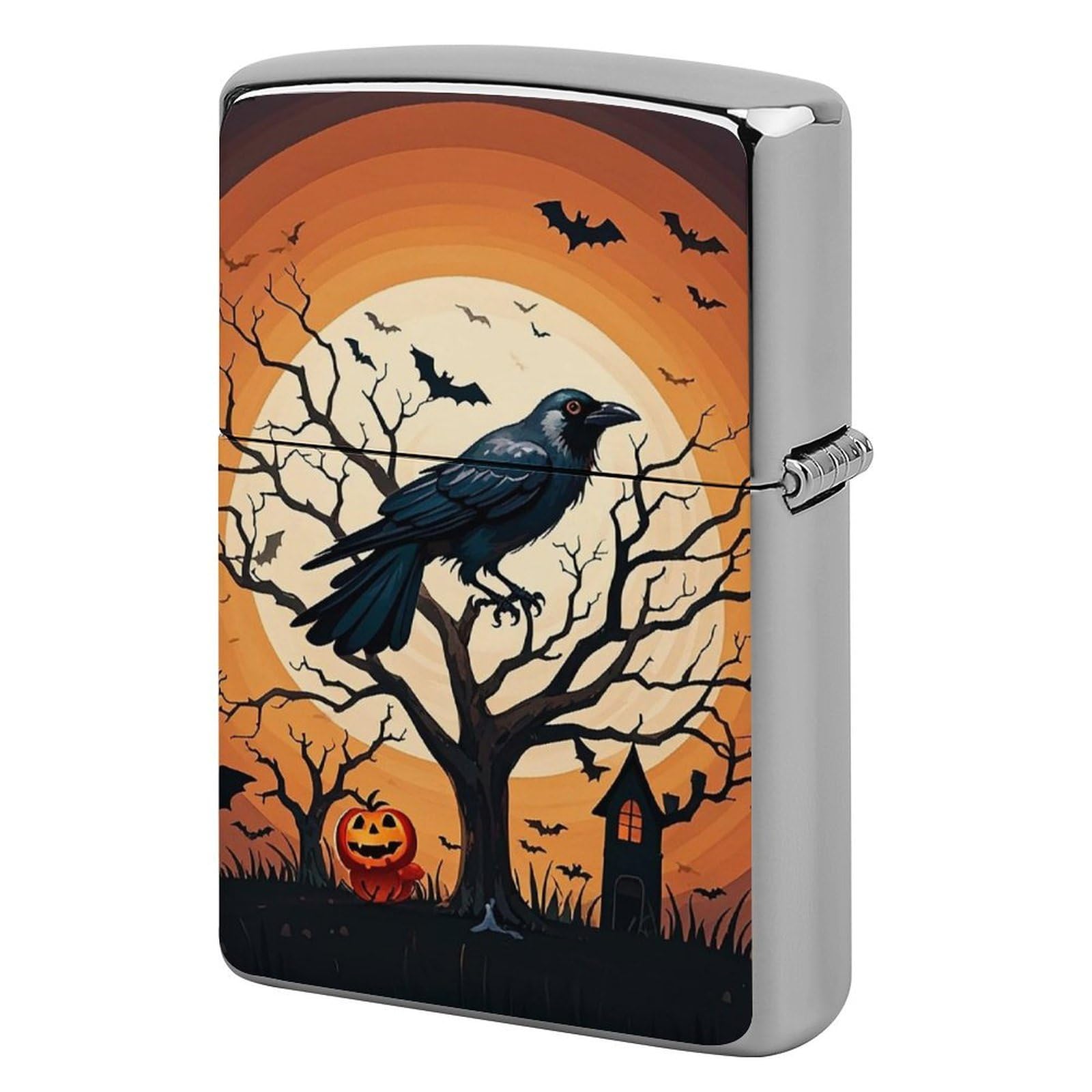 Raven Halloween Lighter Case for Men, Personalized Lighter Cover for Valentine's Day Gifts, Flip-Top Lighters Shell for Outdoor, Portable Lighters Protective Sleeve