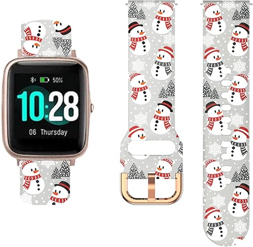 ViCRiOR Correas de Navidad compatibles con reloj inteligente ID205L de 0748in correa impresa con patrón de silicona suave para Veryfitpro ID205 ViCRiOR Correas de Navidad compatibles con reloj inteligente ID205L de 0748in correa impresa con patrón de silicona suave para Veryfitpro ID205