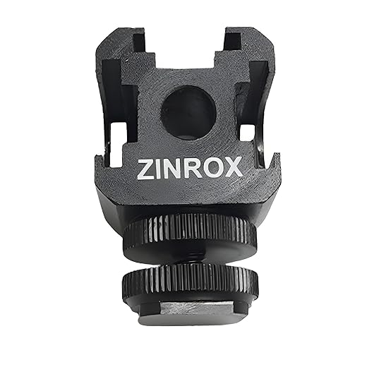 ZINROX® Aluminium ' Made in India ' Triple Hot Shoe Camera Mount Adapter Video Accessory Triple Shoe Bracket for Led Lights, LED Monitors, Microphones, Audio Recorder & Studio Flash Video Camera