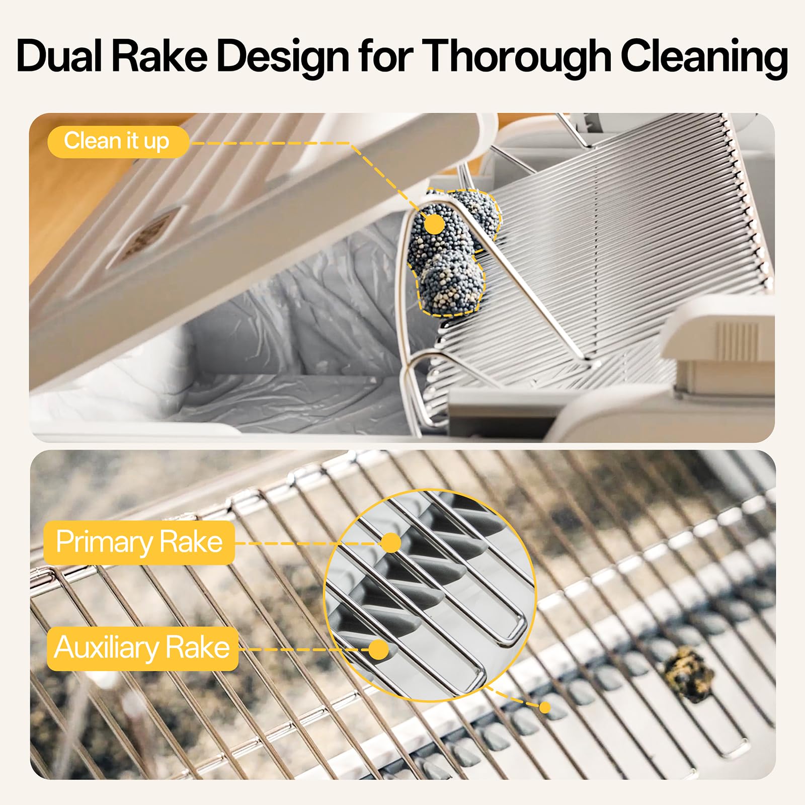 Open Top Automatic Litter Box, Self Cleaning Cat Litter Box with APP Control and Safety Sensor, Dual Rake, Odor Control, Large Capacity for Multiple Cats - image 3