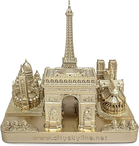 Miniatura 4 de París City Skyline Modelo 3D Landmark Réplica Cuadrado Oro Rosa 4 ½ pulgadas