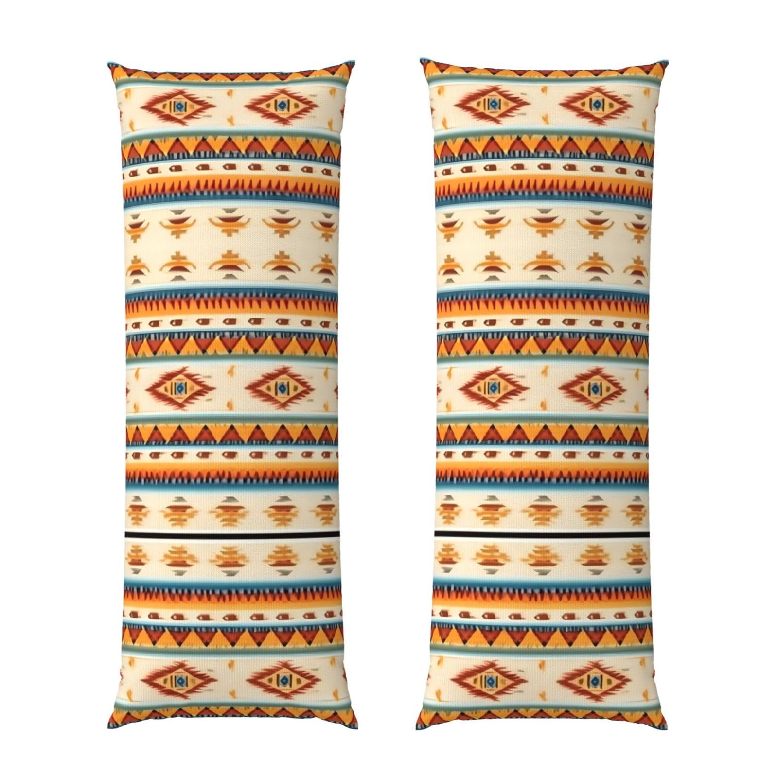 Housse de coussin de corps imprimée amérindienne taie d'oreiller longue esthétique