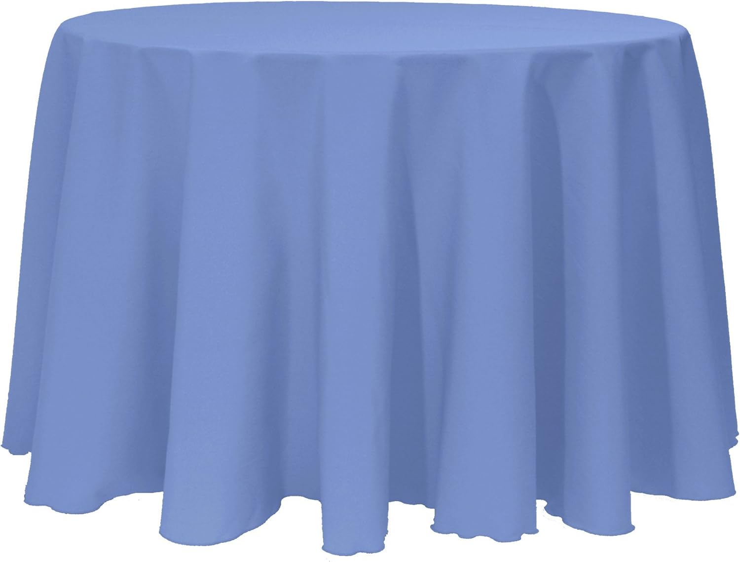 Ultimate Textile 132-Inch Round Polyester Linen Tablecloth Periwinkle Blue