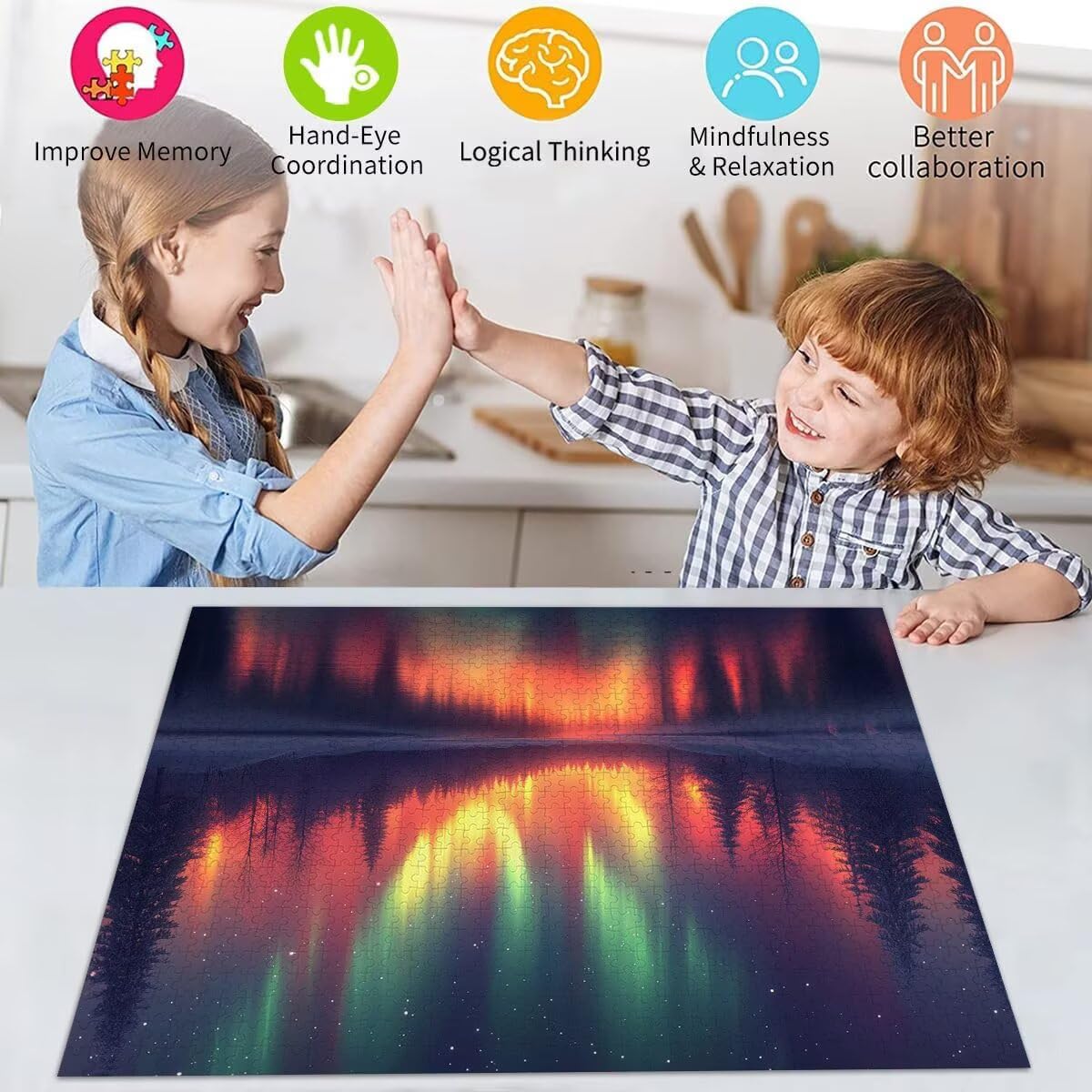 Puzzle Erwachsene 2000 Teile Aurora Sternenhimmel Educa Jigsaw für Kinder ab 8 Jahren Mädchen Jungen, Erwachsene Impossible Klassische Puzzles, Anspruchsvoll Spielspaß, Als Geschenke 70x99cm t-378