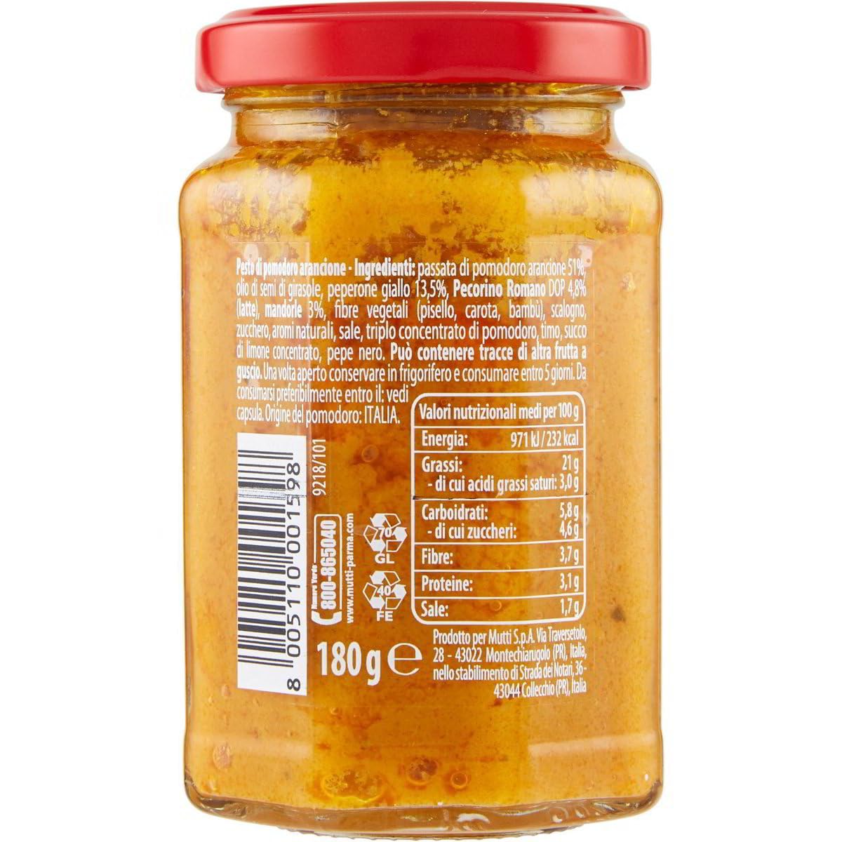 Italian Gourmet Pesto arancione di pomodoro mit Mandeln Pecorino 12 x 190g
