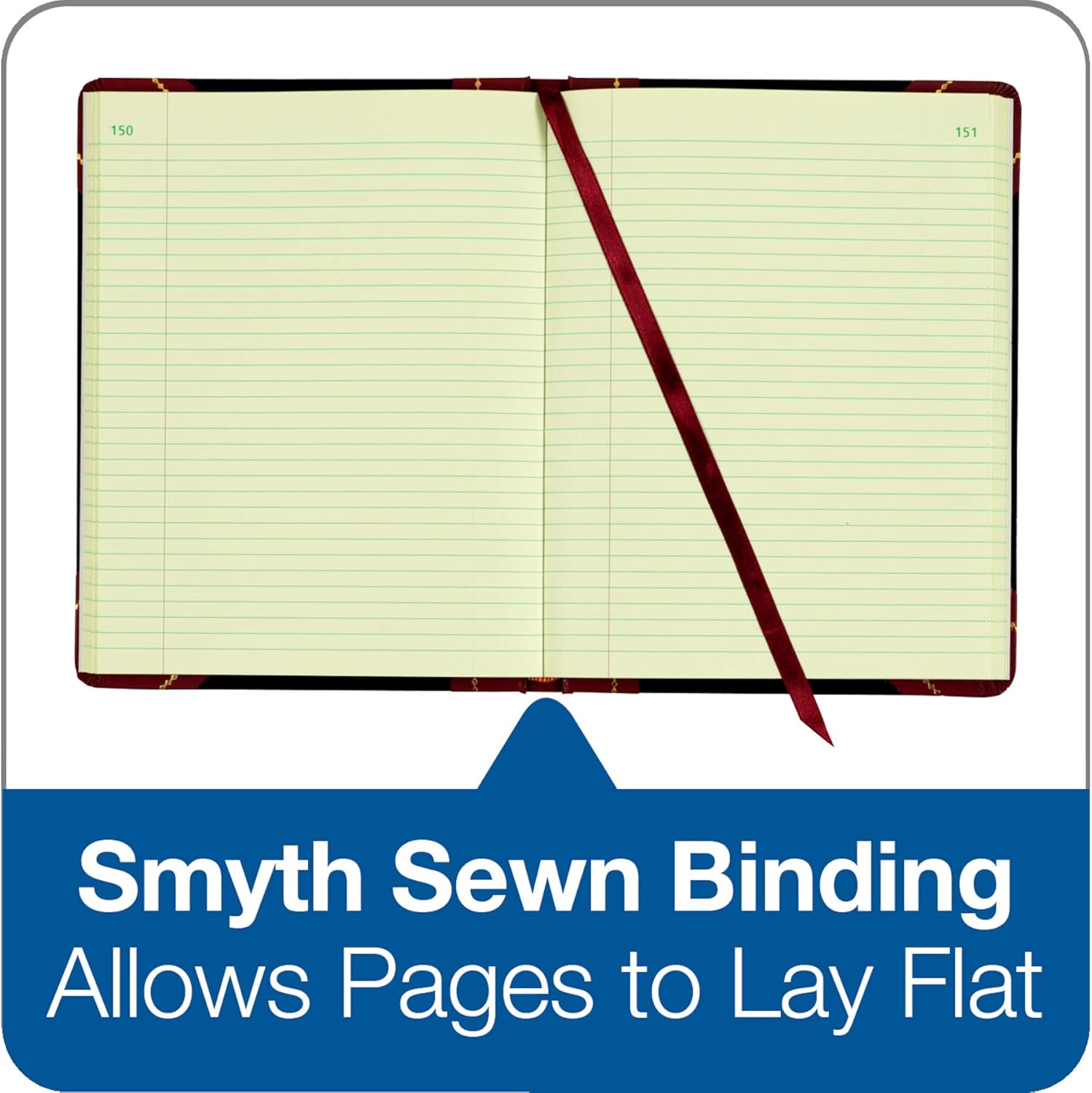 Adams Record Ledger, 8.25 x 10.75 Inches, 5 Squares per Inch, 300 Tinted Pages, Black and Maroon (ARB810R3M) : Record Books : Office Products
