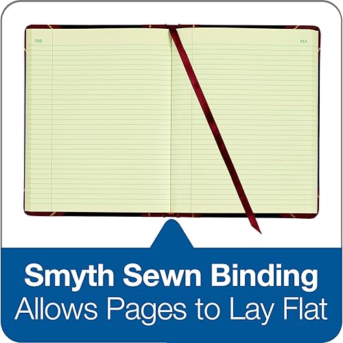 Miniatura 5 de Adams Libro mayor de registro, 8.25 x 10.75 pulgadas, 5 cuadrados por pulgada, 300 páginas tintadas, negro y granate (ARB810R3M)