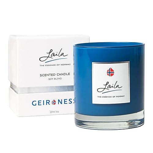 Geir Ness Laila - Vela perfumada de cera de soja para el hogar, baño y sala de spa, mecha de algodón, combustión y aroma de larga duración, vela de