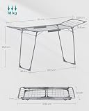 SONGMICS Tendedero de pie, 56,5 x 173 x 96,5 cm, tendedero de alas para Ahorrar Espacio, con Soporte para Calcetines, Metal, para Ropa, Toallas, lavandería, Gris LLR518G01 - 7
