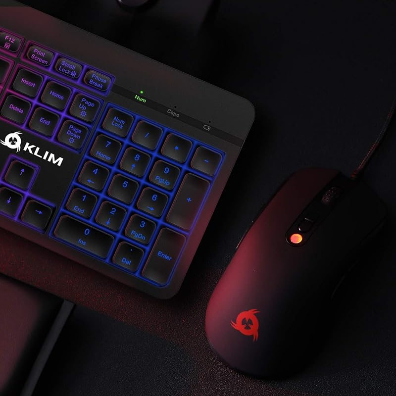 KLIM Light V2 Vezeték Nélküli Gamer Billentyűzet QWERTZ - Lapos, Ergonomikus, Vízálló, RGB Háttérvilágítás, PC/Mac/PS4/PS5 Kompatibilis, Hos