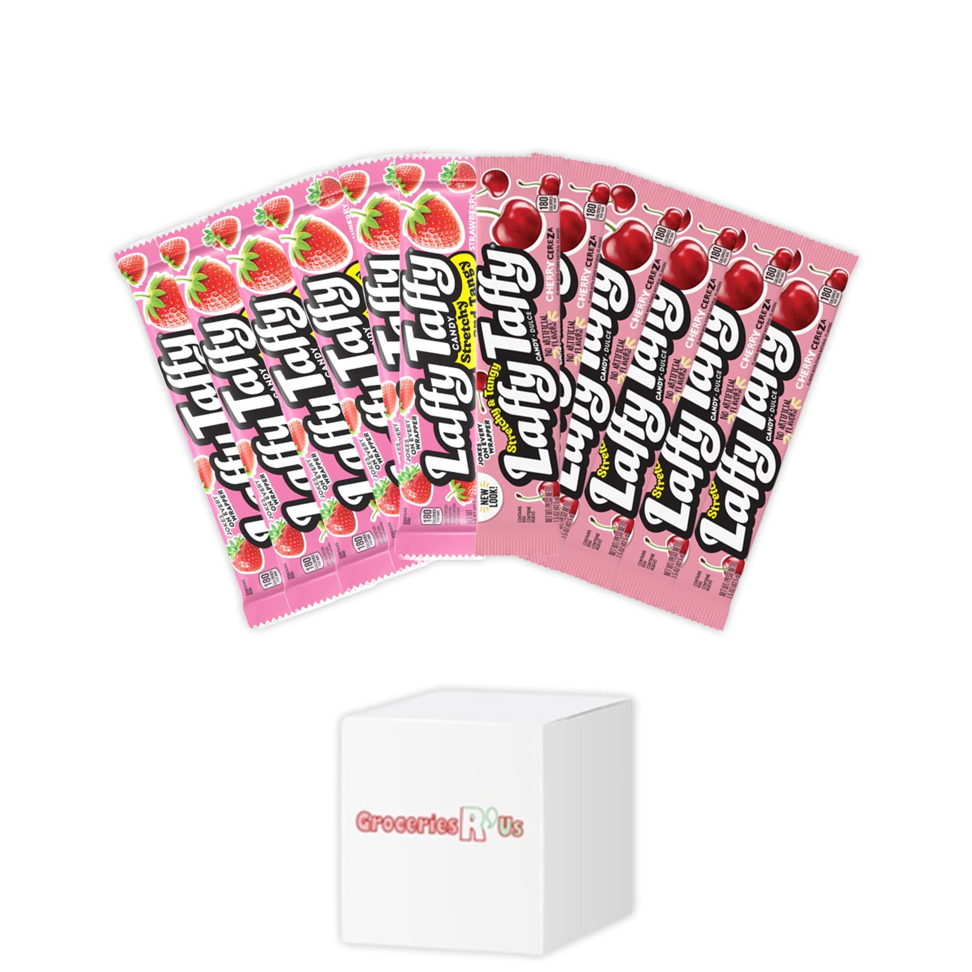 American Candy Vareity Pack - Laffy Taffy Stretchy & Tangy - Strawberry & Cherry - 1.5oz (42.5g) - 6 of Each Flavour!