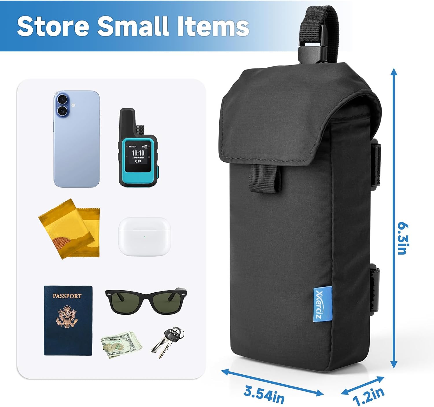 Xxerciz Backpack Shoulder Strap Pouch Backpacking Phone Pouch image 3