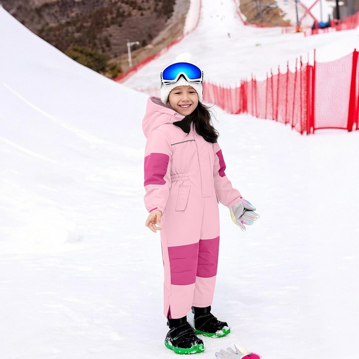 Kids Snow Suit Boys Girls One Piece Snowsuit Waterproof Windproof Overalls Winter Warm Outdoor Snowboarding Ski Suits