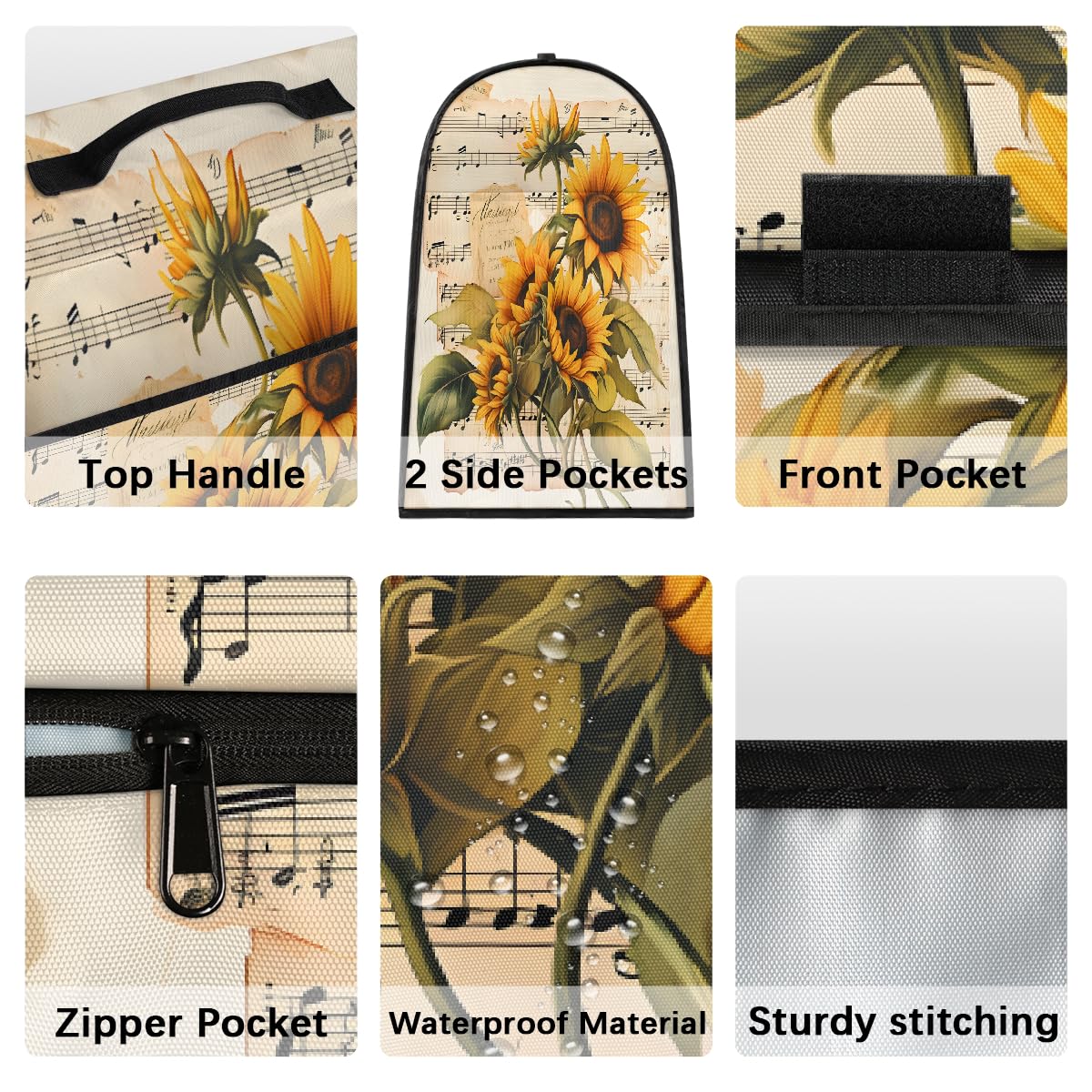 Mixer Cover Coffee Maker Cover Sheet Music Sunflowers Stand Mixer Cover With Pockets Kitchen Aid Mixers Accessories