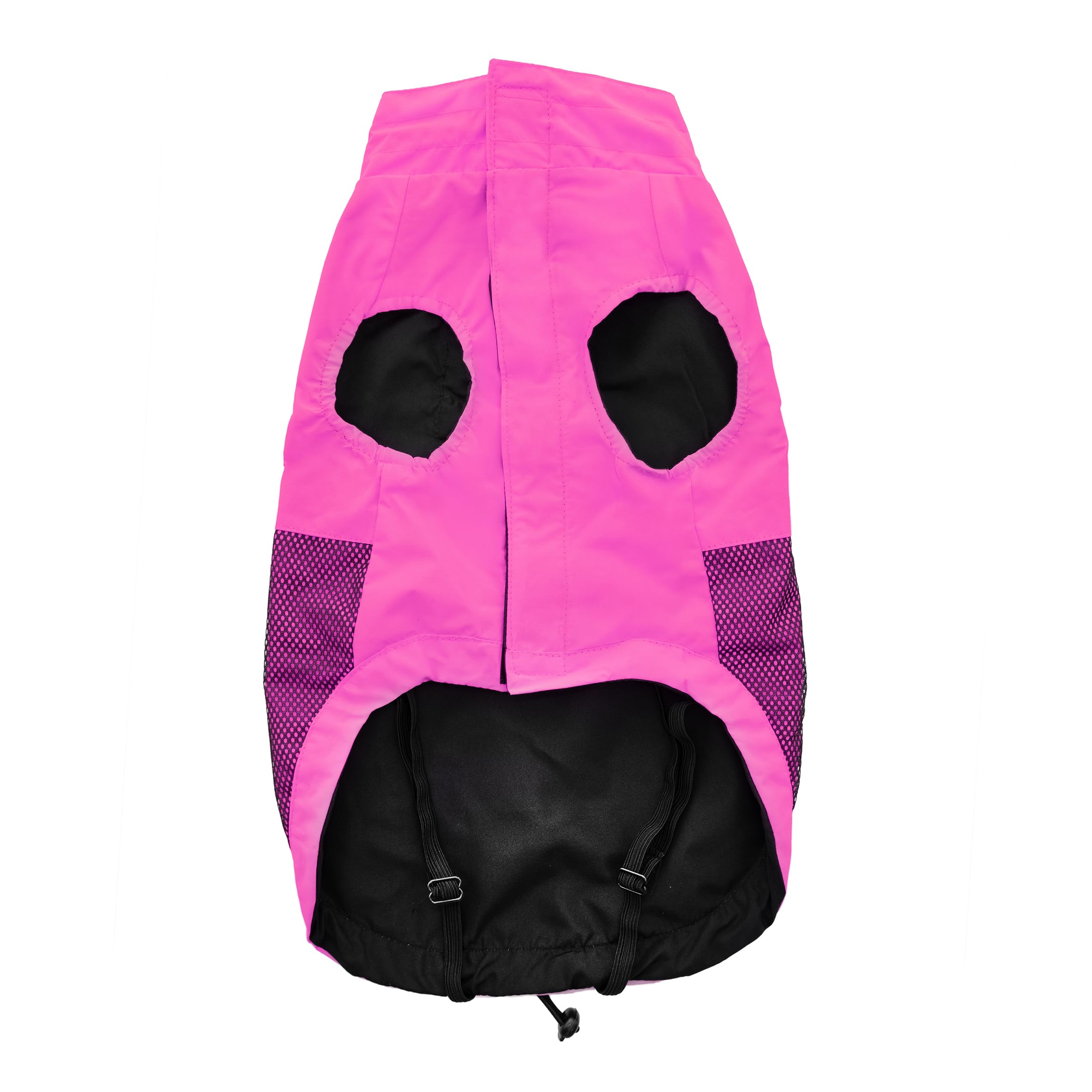 Record - Winddichter Regenmantel für Hunde, bequem, mit Gummibändern für Pfoten und verstellbarem Halsausschnitt |4XL, Fuchsia, Rückenlänge 65 cm