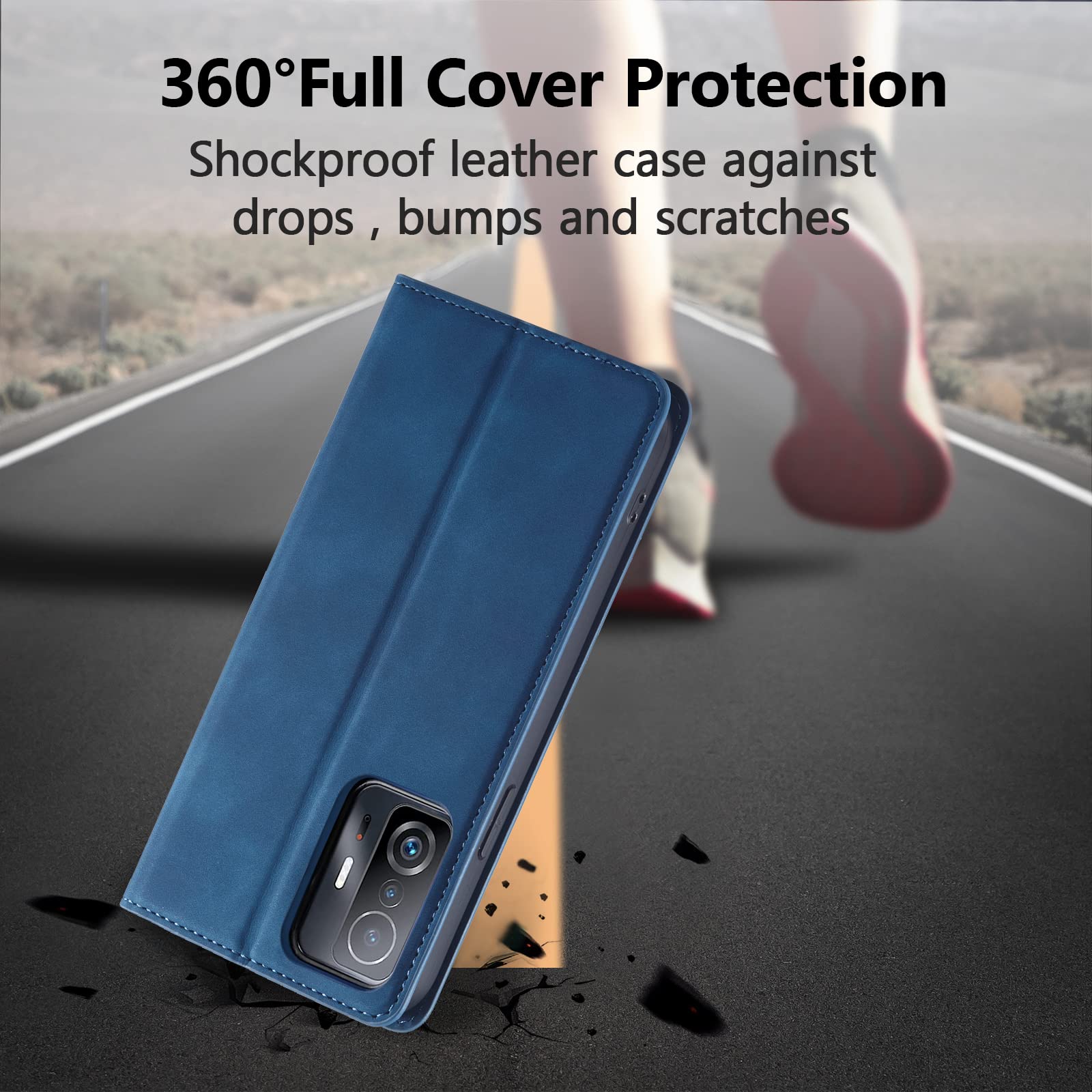 LBH Custodia per Xiaomi 11T / Xiaomi 11T Pro in marrone scuro con