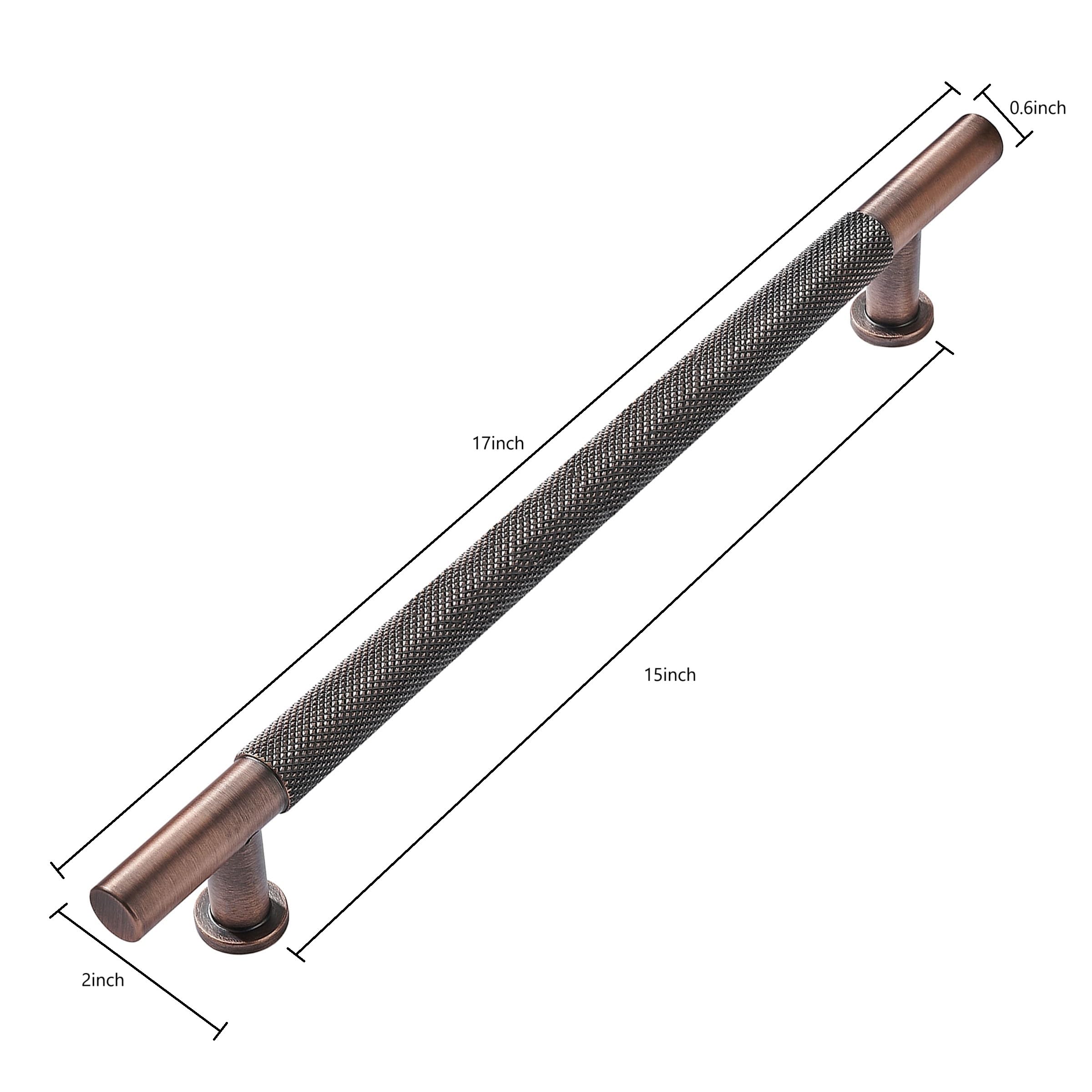 KHTUMEWARE-301C Brushed Antique Copper Appliance Pulls CTC 12 in (305 mm) in Brushed Antique Copper — KHTUMEWARE
