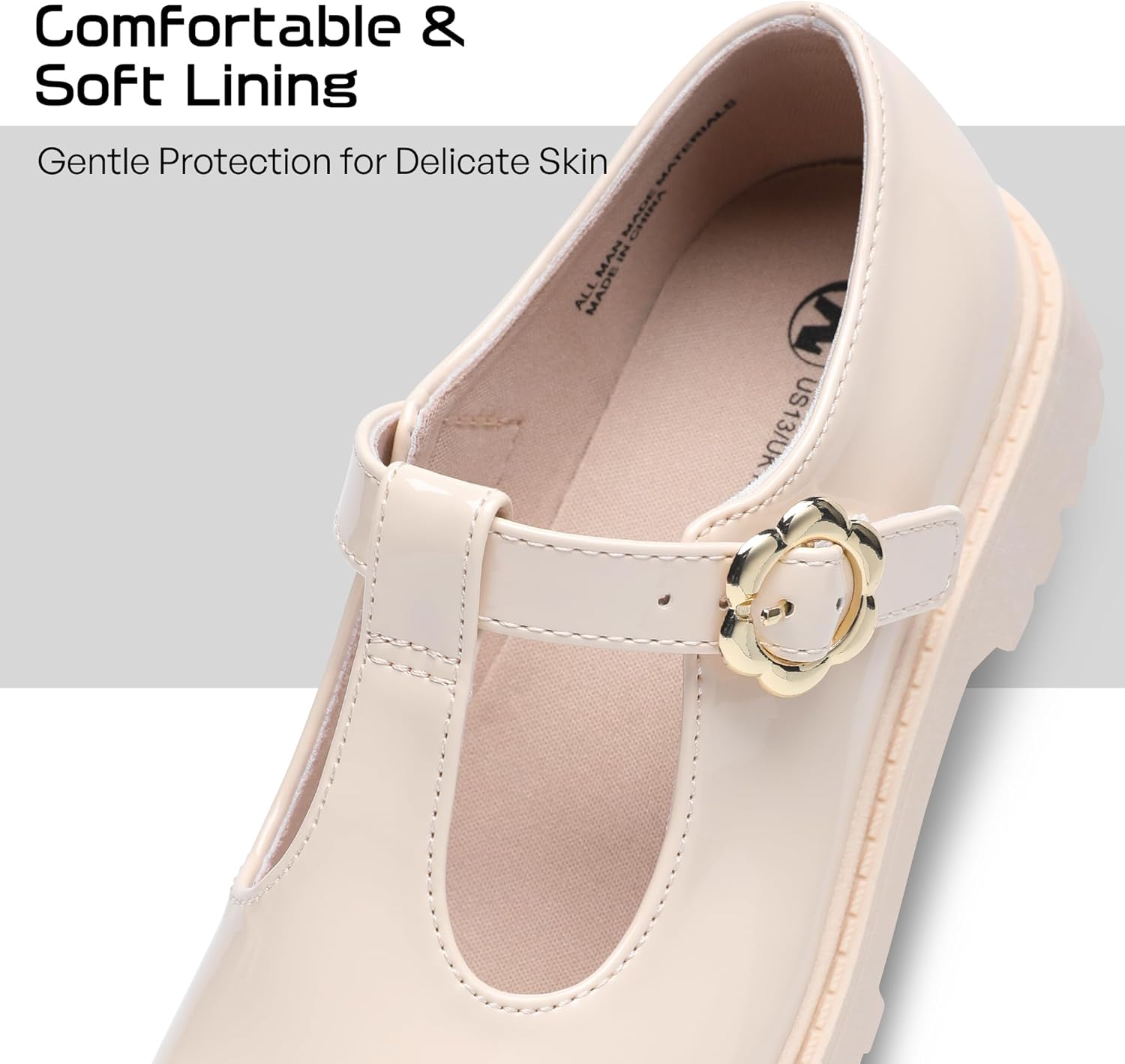 MIXIN Girls Mary Janes Chunky Platform School Uniform Dress Shoes Comfortable T-Strap Loafers for Little/Big Kids - Image 5