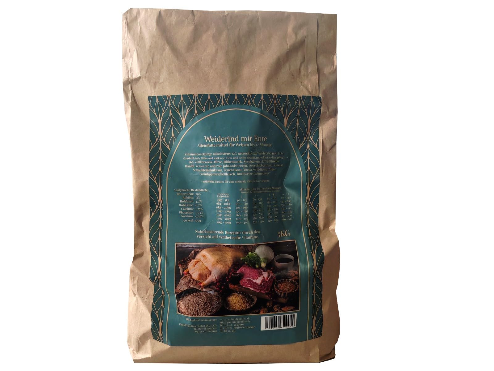 My Trockenfutter Puppy für Welpen mit Weiderind und Ente 5kg mÿ Alleinfuttermittel für Welpen bis 12 Monate