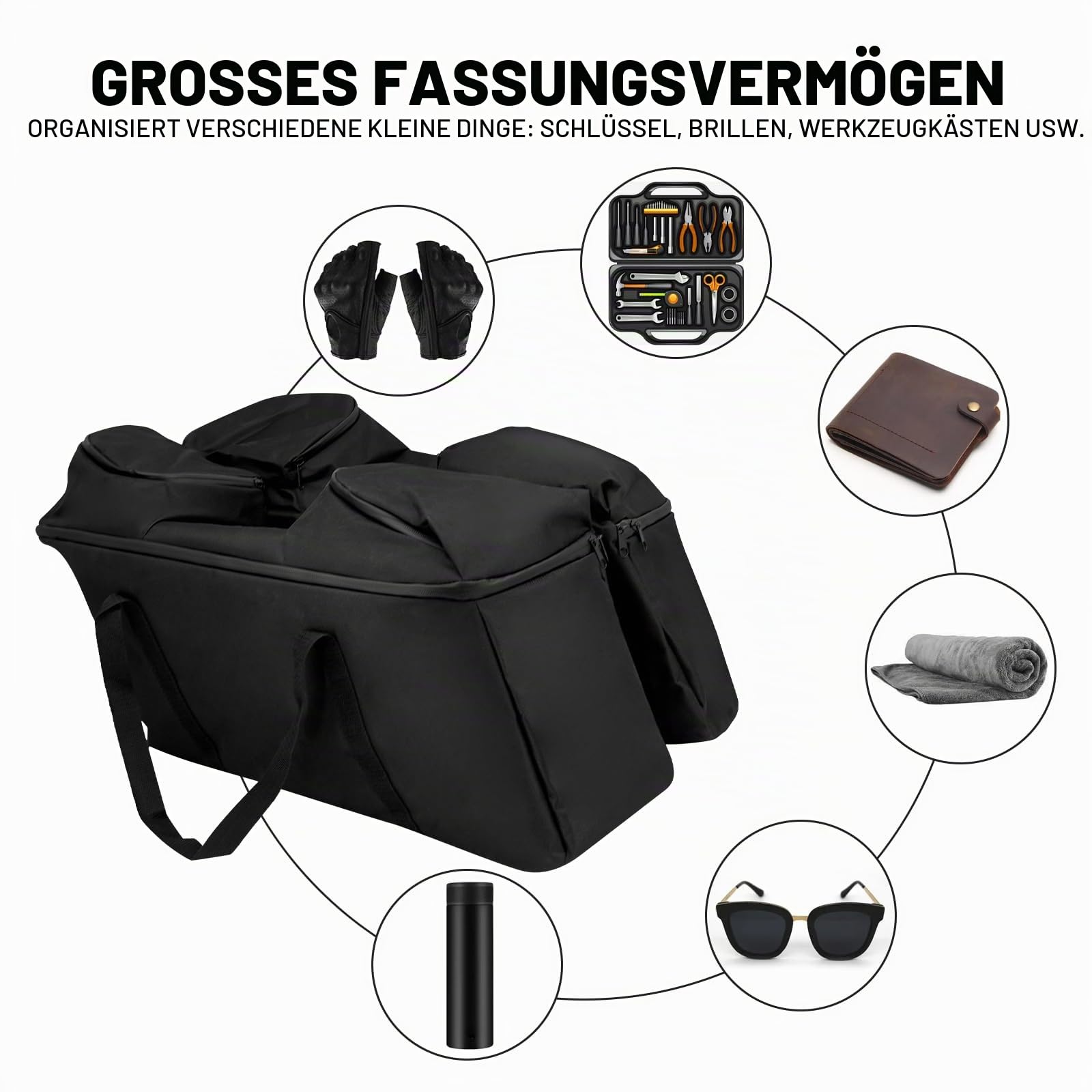Motorrad Satteltasche Aufbewahrungstasche Innentaschen für Harley Touring Electra Glide Road Glide 2014–2020