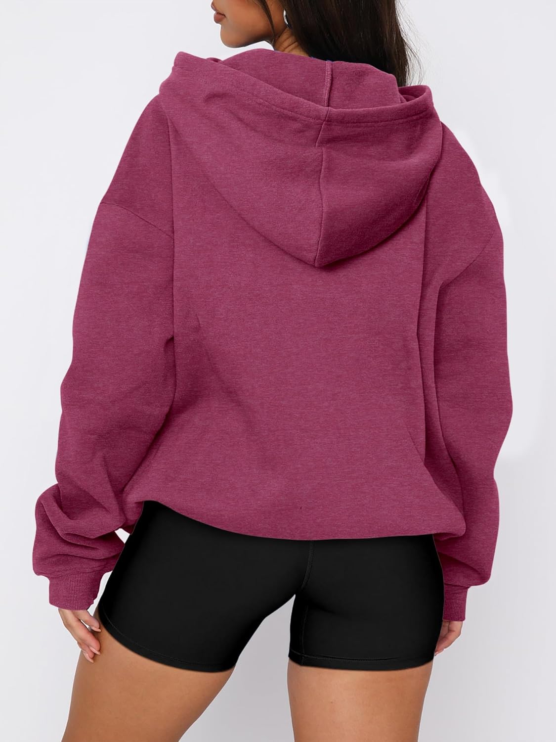 onlypuff Women Essential Hoodies Pullover Sweatshirt Long Sleeve Kangaroo Pocket Fleece Basic Sweater - Image 3