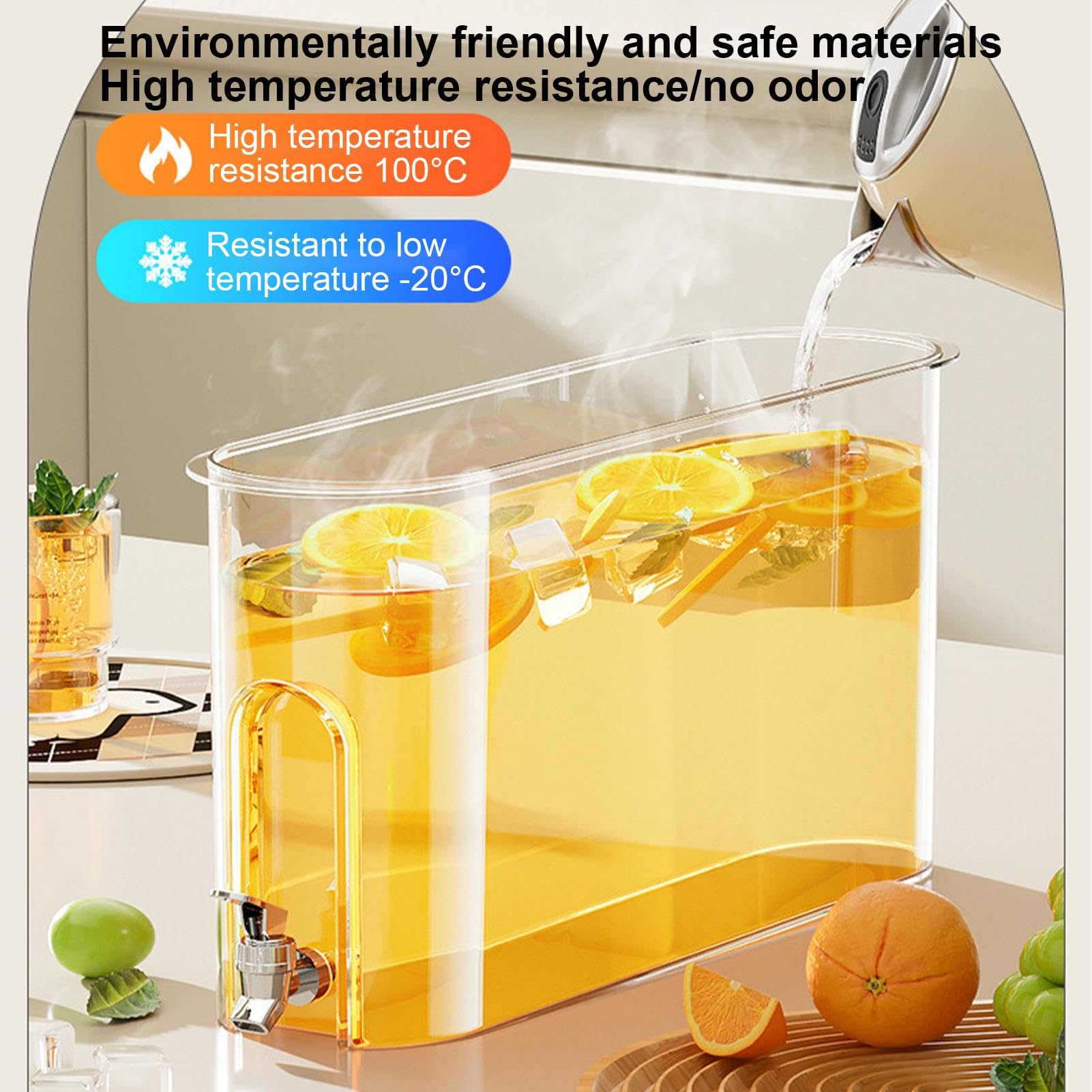 Distributeur Boissons 2,8L - Carafe Réfrigérateur Avec Robinet, Infuseur Fruits