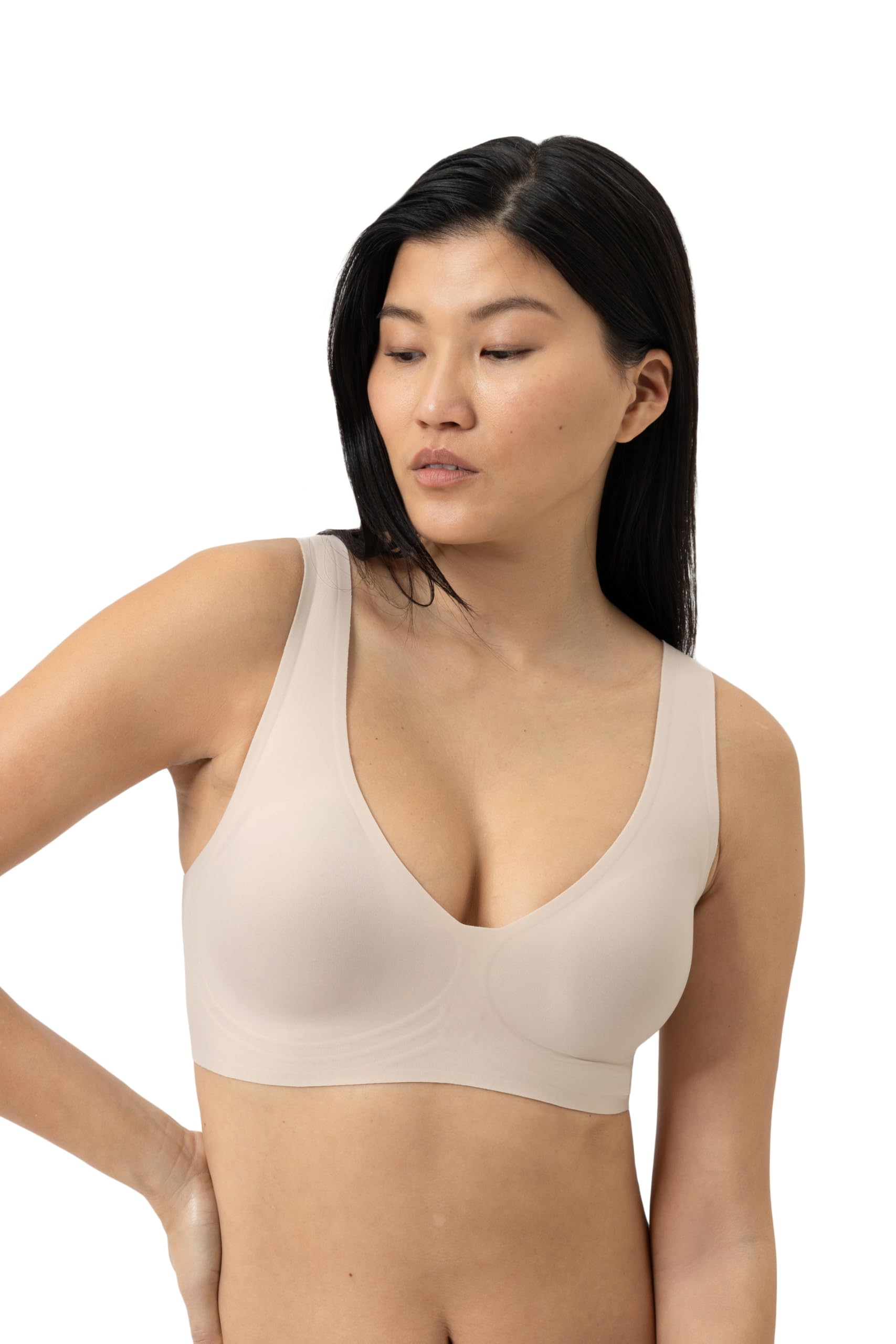 Mey Damen Bustier: Mit herausnehmbaren Pads, Bügellos, Breite Träger, Extra flache Nähte, geklebt, Atmungsaktiv, Serie Simply Better Invisibles