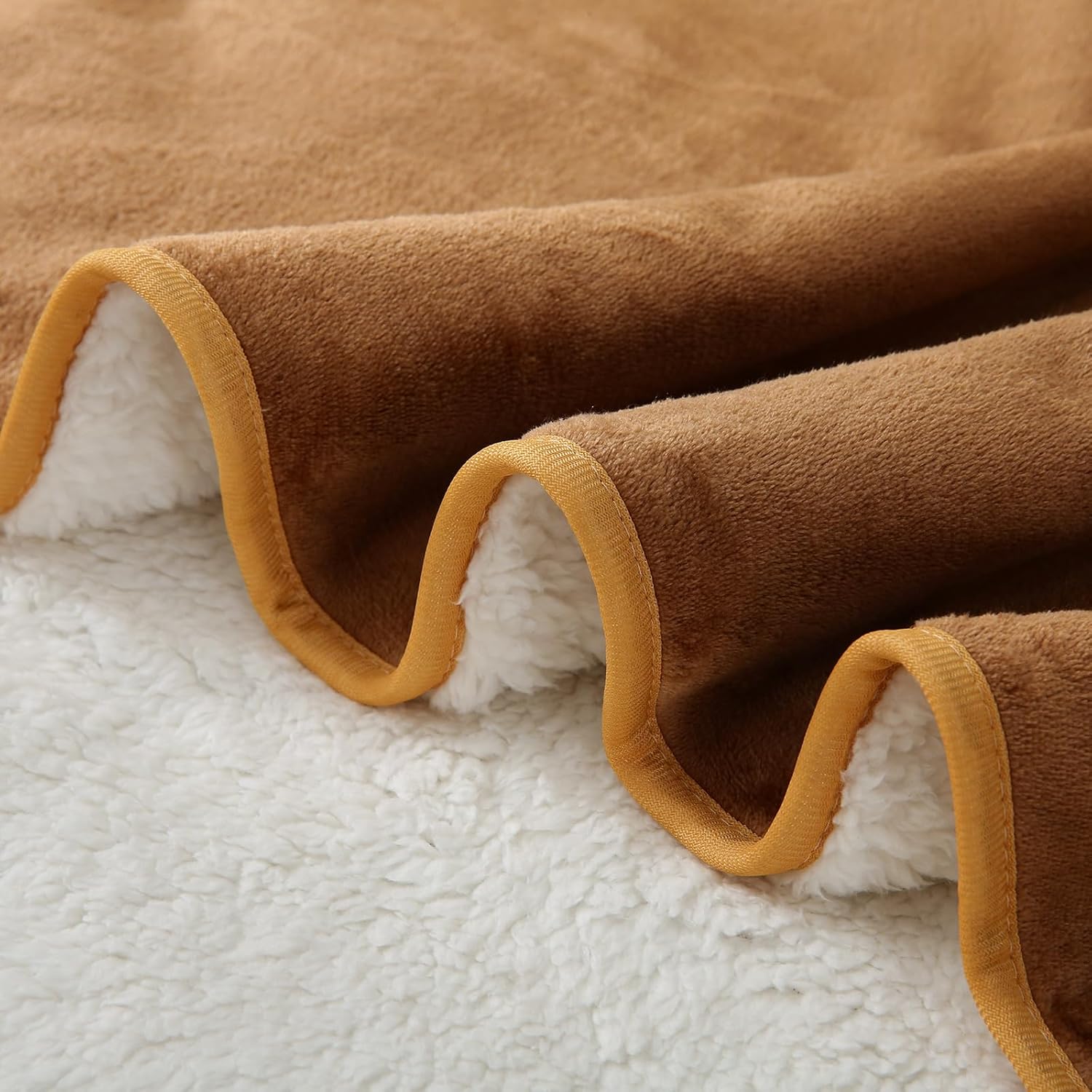 MERRYLIFE Waterproof Throw Blanket for Bed Couch Reversible Absorbent Spills Stain Leak Proof Dog Liquid Pee Proof Bed Furniture Protector (Camel, 50"*60")