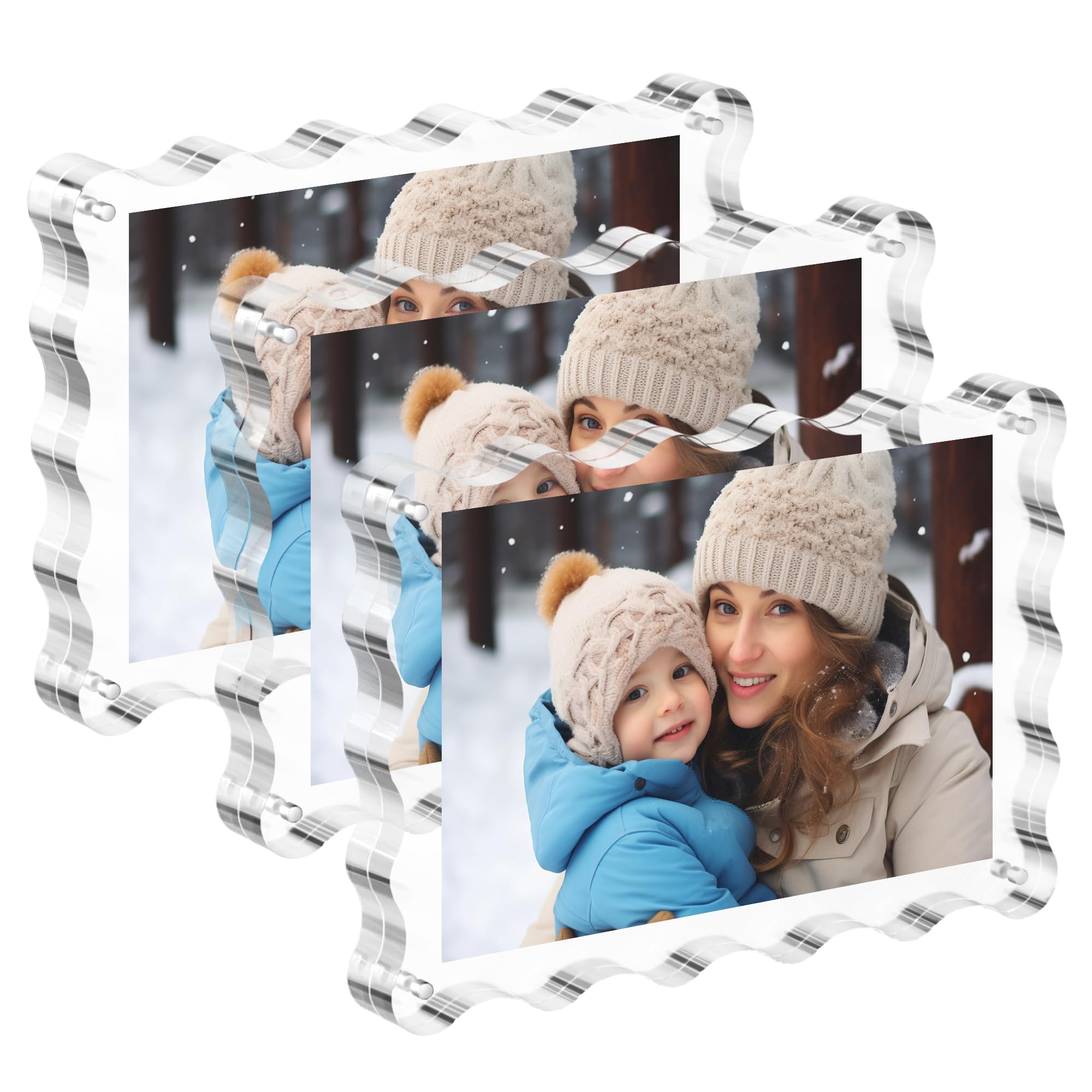 Cadre photo acrylique MEMORIO transparent et épais pour un design chic de bureau