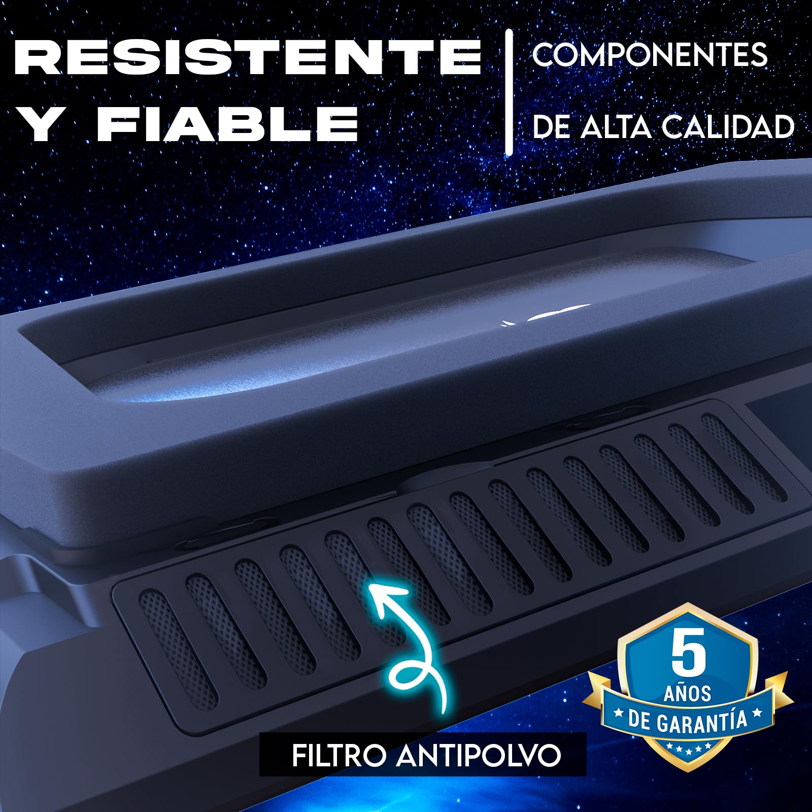 KLIM Everest Plus Base Refrigeradora Laptop Gaming - Ventilador 6300 RPM | Base refrigeradora DC con dos ventiladores turbo, luces RGB, espuma sellada - enfría rápido. Para laptops 11-17,3 pulg.