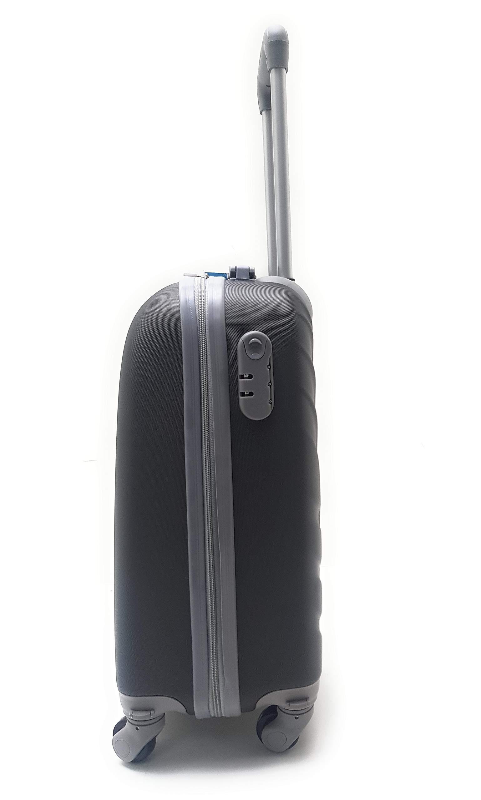 TROLLEY ORMI-LUMI IDONEO RYANAIR Cm.55x40x20 ABS RIGIDO 4 RUOTE MISURE EFFETTIVE del trolley Cm.52x33x19 Bagaglio a mano (NERO)