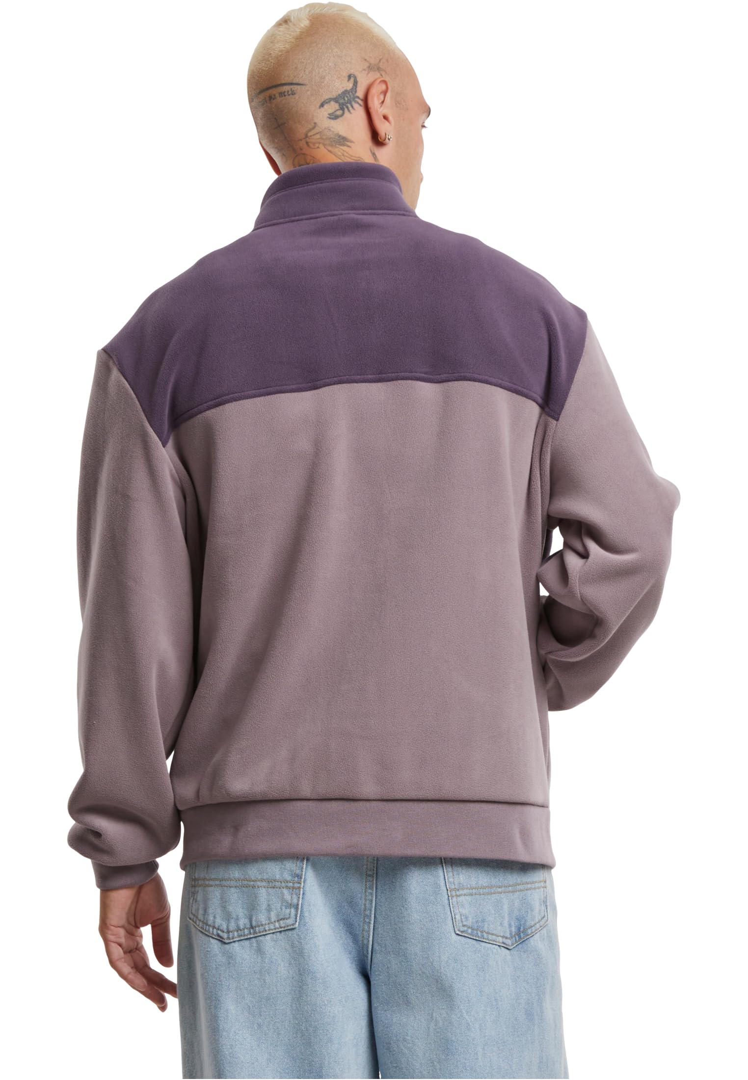 Urban Classics Męska kurtka przejściowa Colour Block Polar kurtka polarowa, lekka kurtka dla mężczyzn, dwukolorowa, krój regularny, purplenight/fadedpurple, 5XL