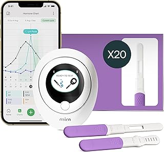 Mira Max Fertility Monitor & Ovulation Test Kit for Women, at-Home Hormone Tracker for LH, PdG & E3G, Digital Hormone Analyzer with 20 Test Wands, 7× More Accurate Than Other Fertility Trackers