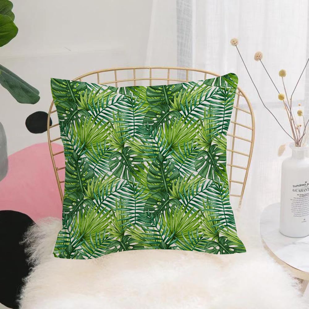 Hyosxw Leaf,Tropical Exotic Banana Forest Palm Tree - A5 Cushion Cover,Throw Pillow Case Home Decorative For Living Room Bedroom Sofa Chair 18X18 Inch,Leaf,Tropical Exotic Banana Forest Palm Tree Leaves Water,Pillowcase 45X45cm
