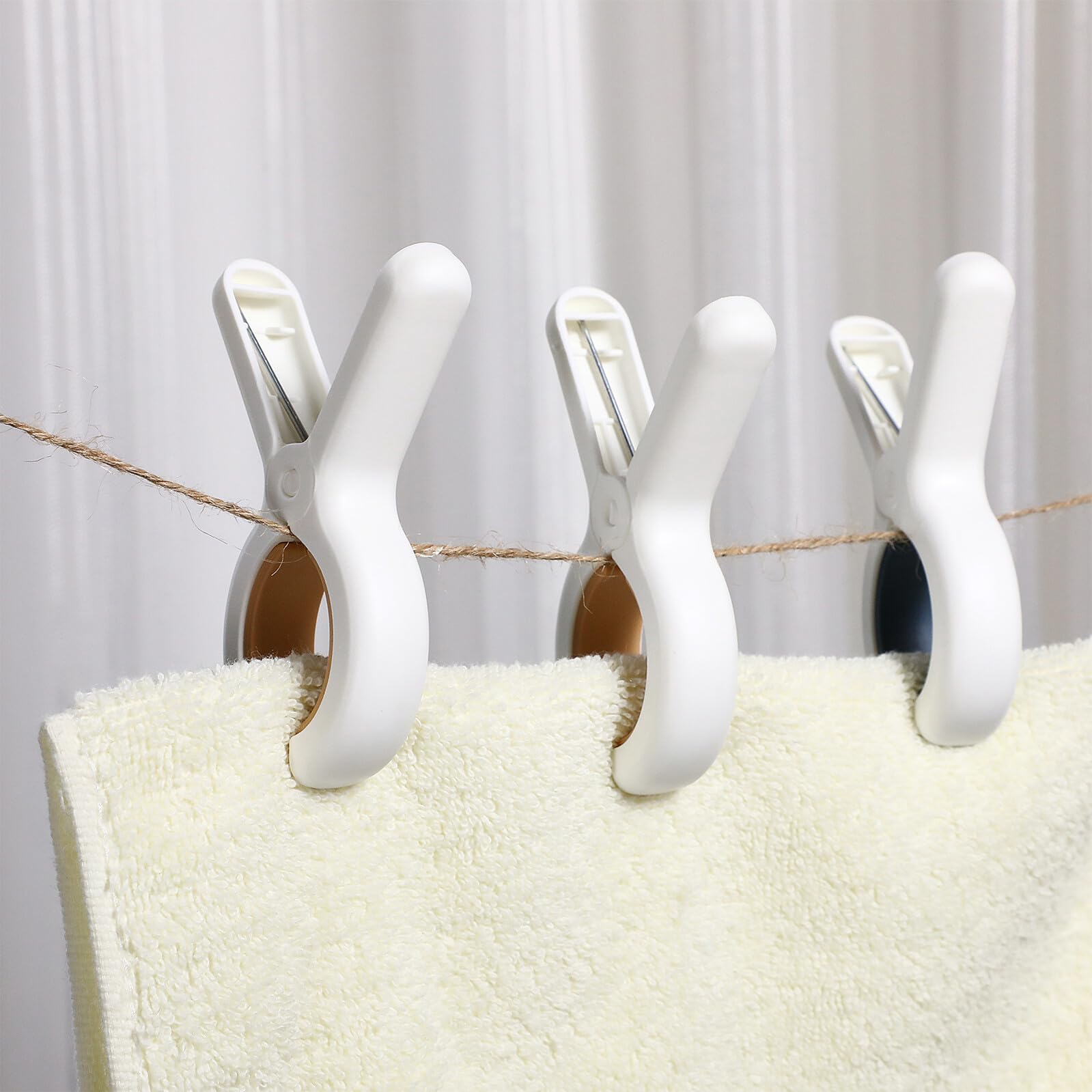 Mollette per Bucato per Asciugare Panni e Trapunte in Plastica Antivento 18 Pezzi Clip Resistenti per Esterno per Spiaggia e Asciugamani da Mare
