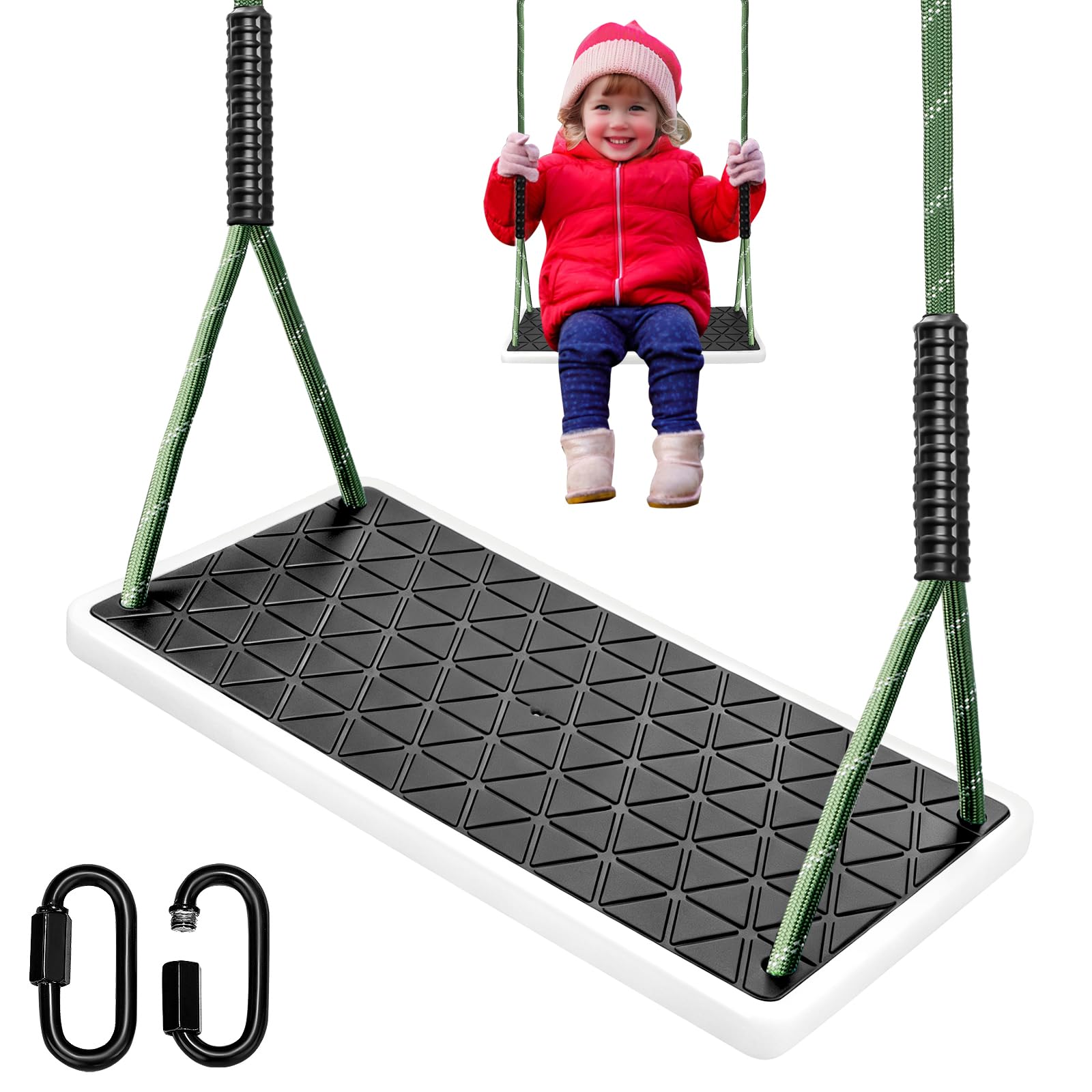 Balançoire de jardin extérieure antidérapante siège caoutchouc noir 270kg