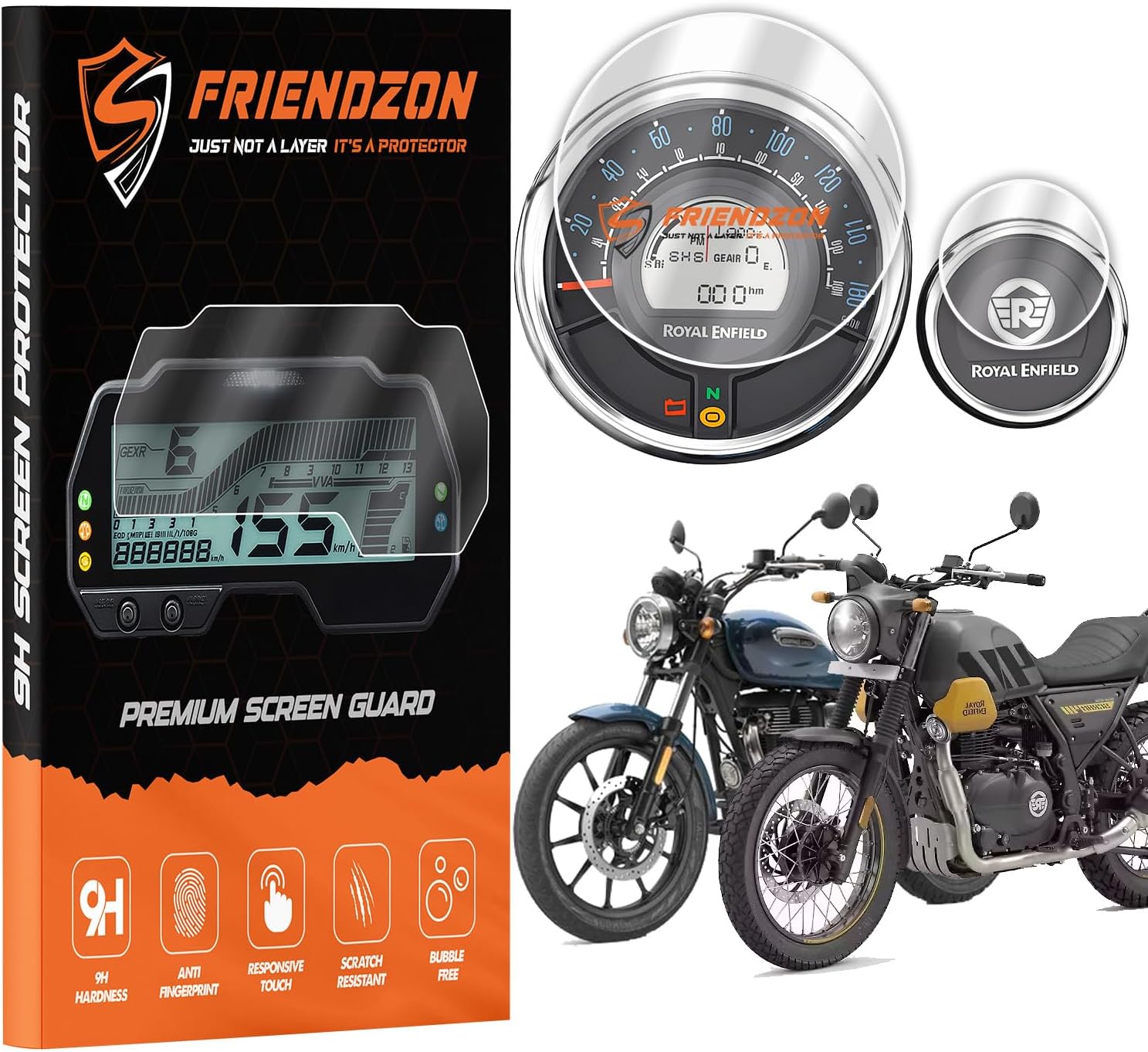 9H Nano Tempered Glass Screen Protector Compatible with Royal Enfield Meteor 350 / Scram 411 / Hunter 350 (Pack of 1)