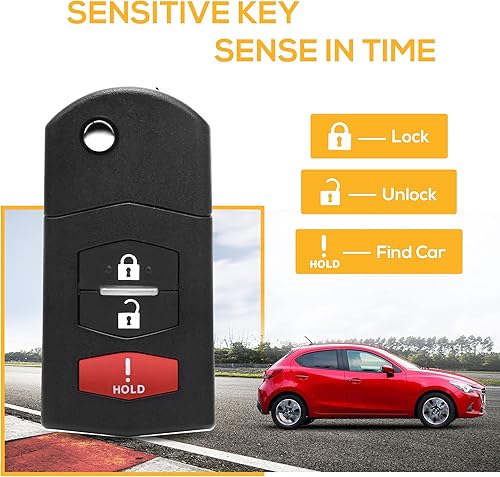 Miniatura 6 de Llavero remoto de entrada sin llave para Mazda 2 2011-2015Mazda 5 2006-2015CX-7 2007-2012CX-9 2007-2015 BGBX1T478SKE125-01 3-BTN 3-BTN, 4-BTN