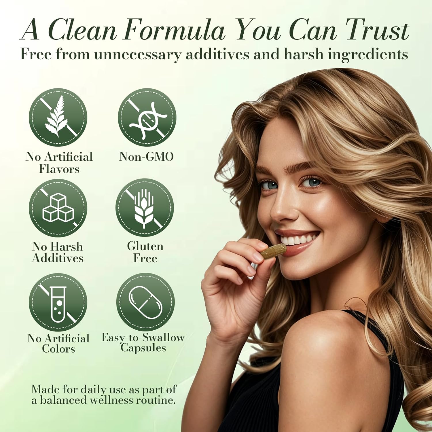 Healthy Hair Formula for Women – Hair Growth Supplement with Silica & Horsetail Extract – Vitamins for Healthy, Thicker Looking Hair – Non-GMO & Gluten Free – 30 Day Supply (white)