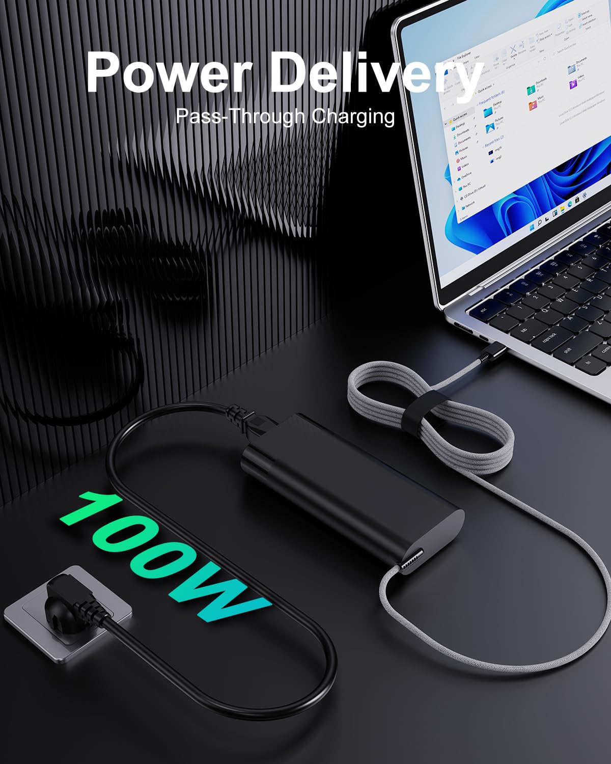 Cargador 100W USB C para HP Spectre Fold 17 x360 16-aa0047nr | HP Pavilion Plus 14 14-ew1010nr ZBook Firefly 14 16 G11 Envy 17-cw1087nr TPN-LA31 N57041-001 N56858-001 USB C Adaptador
