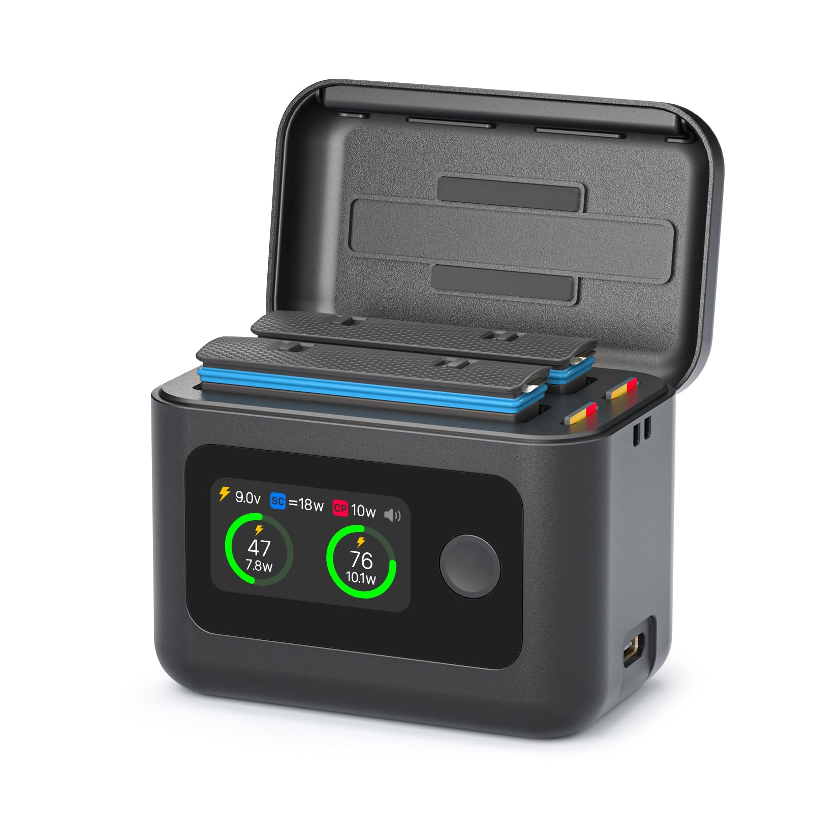 Treeboy Hub di ricarica rapida intelligente per caricabatterie Insta360 X4 Air, 27 W, custodia per batteria con indicatore LED per Insta 360 X4 Air