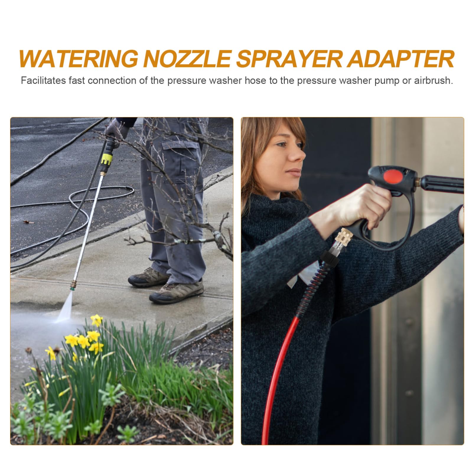 Happyyami 3juegos Adaptador Rápido De Manguera De Alta Presión Hidrolavadoras Conector De Latón para Limpieza De Coches y Jardines Fácil Instalación y Uso
